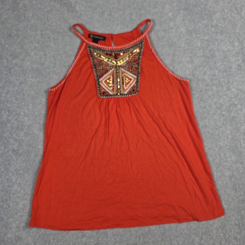Embroidered Orange Women's Top